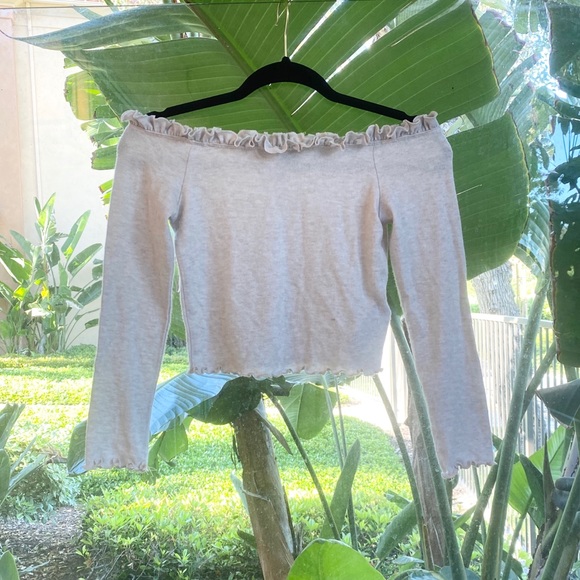 Forever 21 Tops - Forever 21 - Off the shoulder long sleeve crop top